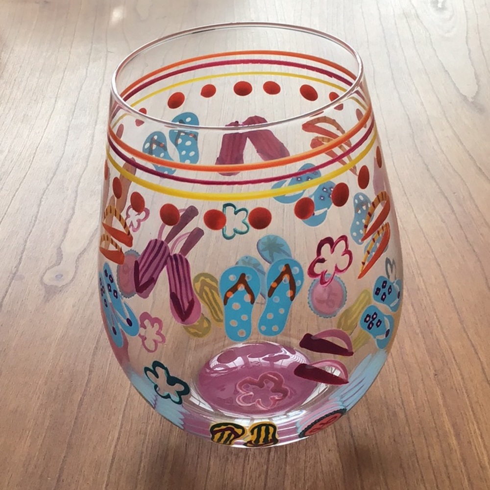 LOLITA Flip Flops, Too Stemless Wine Glass